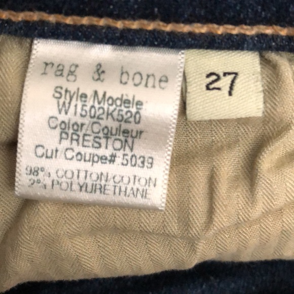 Rag & Bone skinny jeans Preston Wash Size 27 - Picture 10 of 10